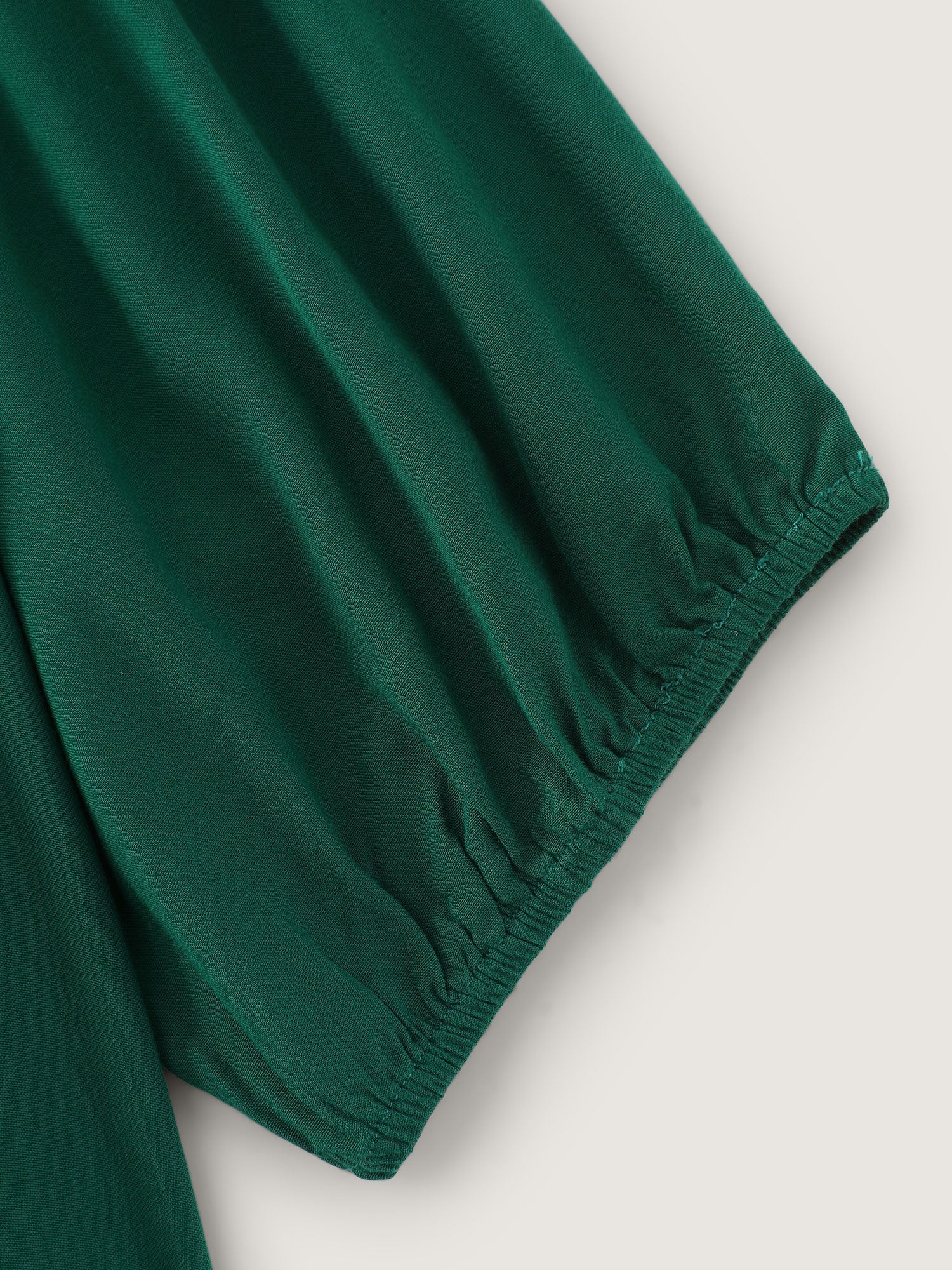 Solid Notch V Neck Drawstring Waist Midi Dress