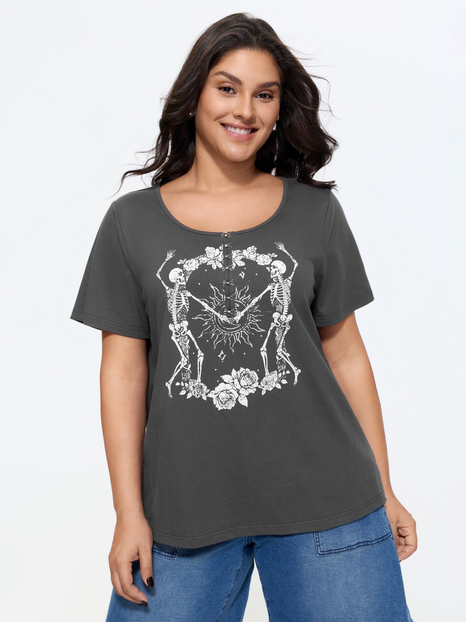 Cotton Sumerween Skull Print T-Shirt