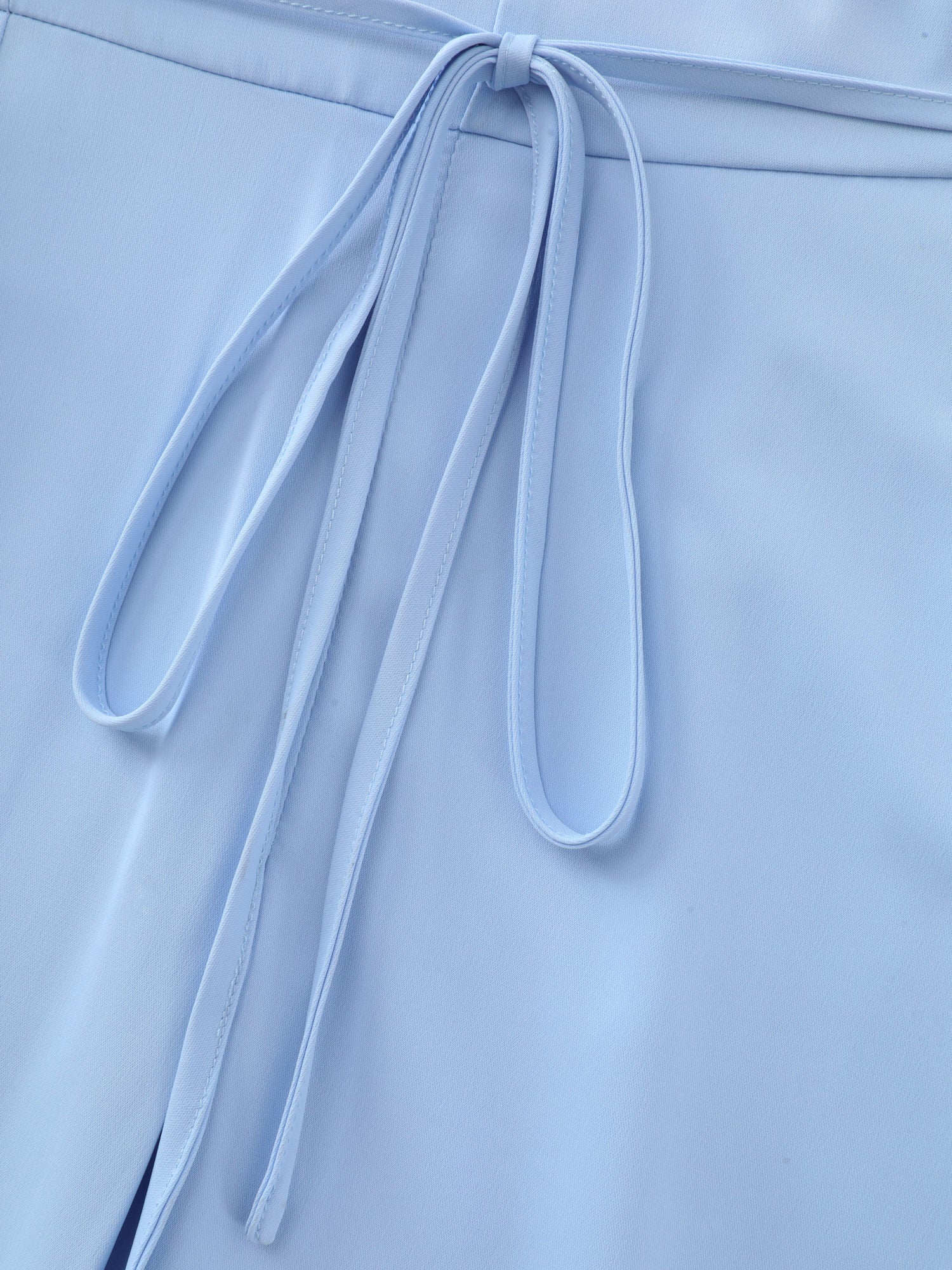 Petal Sleeve Drawstring Waist Plain Maxi Dress