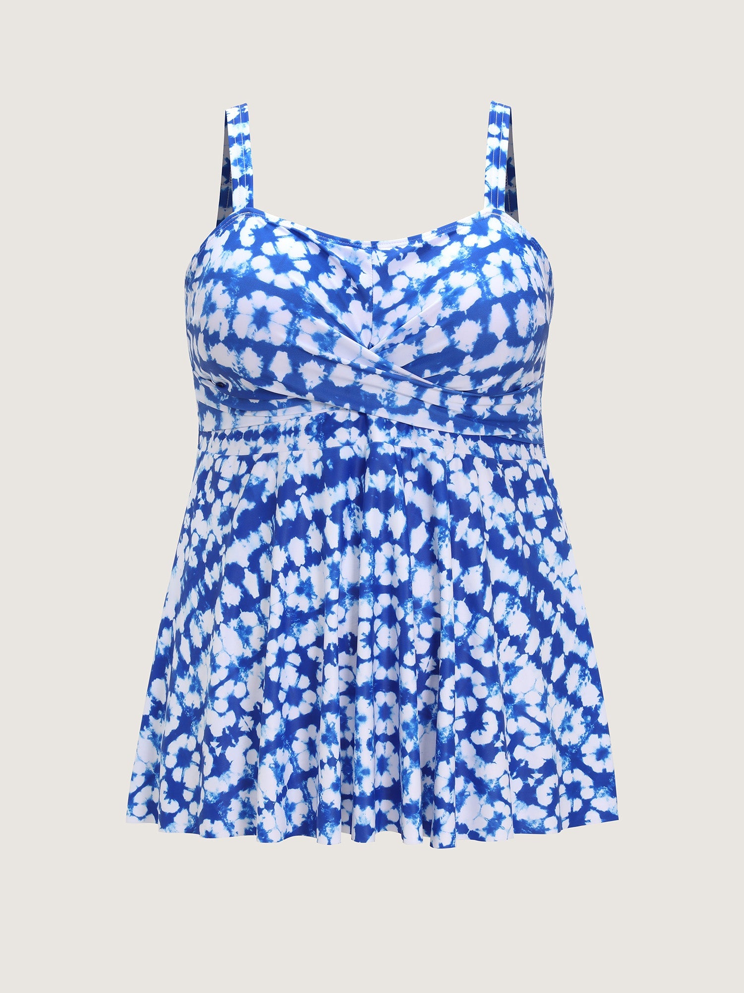 Tie-Dye Print Twist Front Swim Top