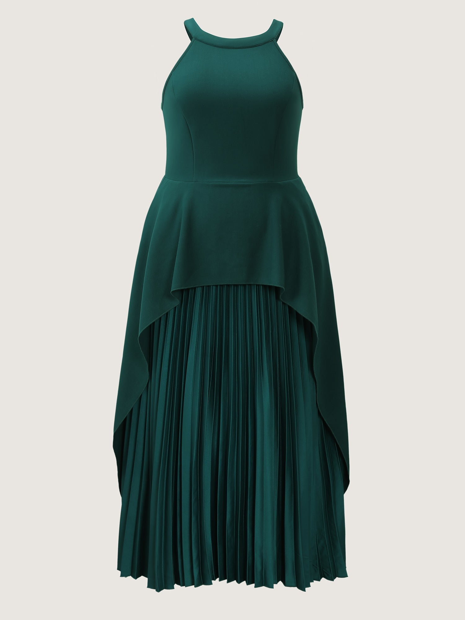 Layered Pleated Skirt Sleeveless Maxi Dress