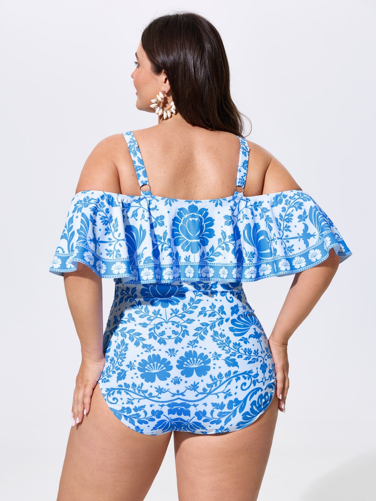 Sarong Set Floral Print One-Piece Swimsuit