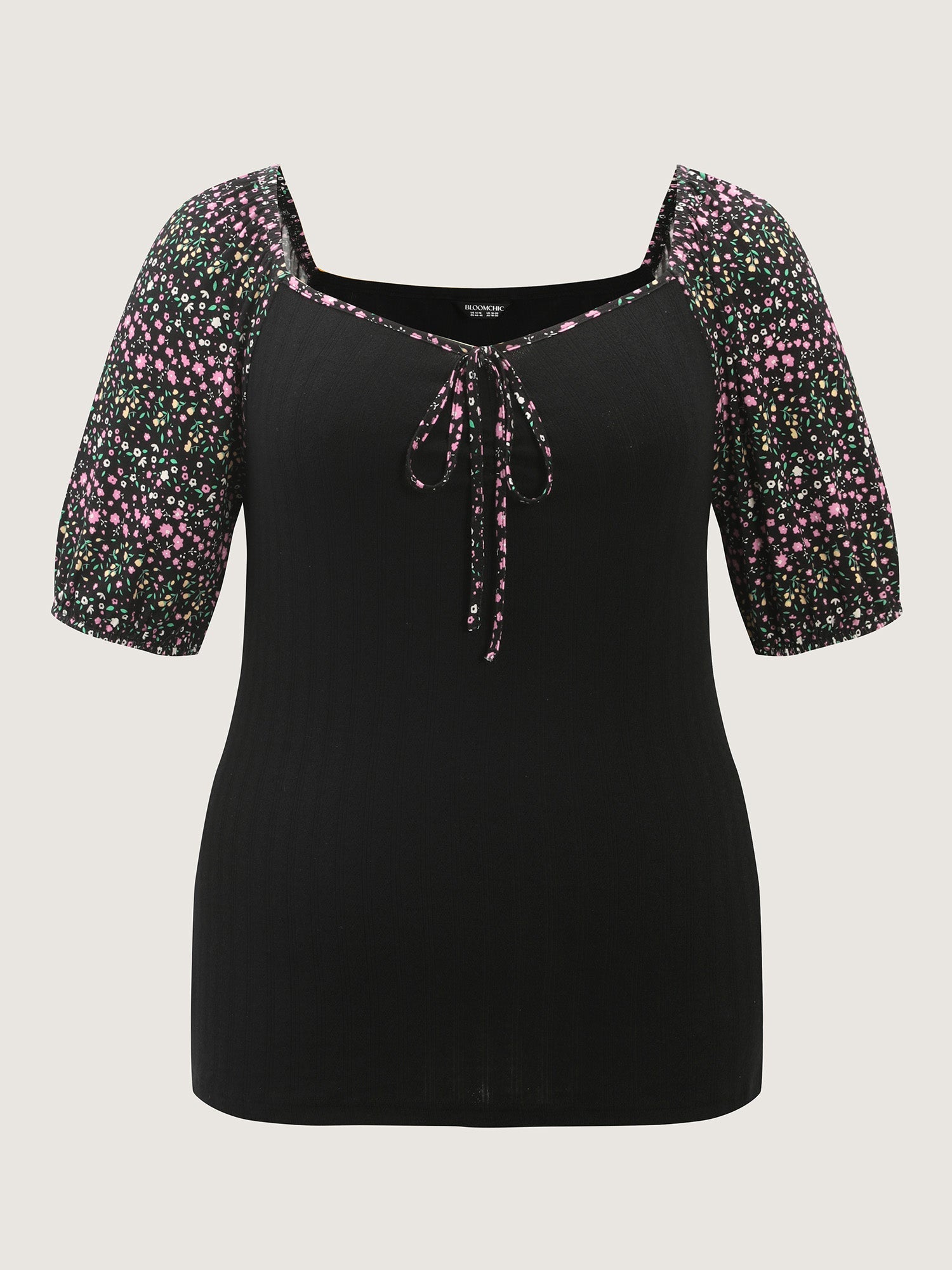 Floral Print Color Contrast T-Shirt