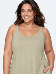 Cotton Sleeveless Wide-Leg Jumpsuit