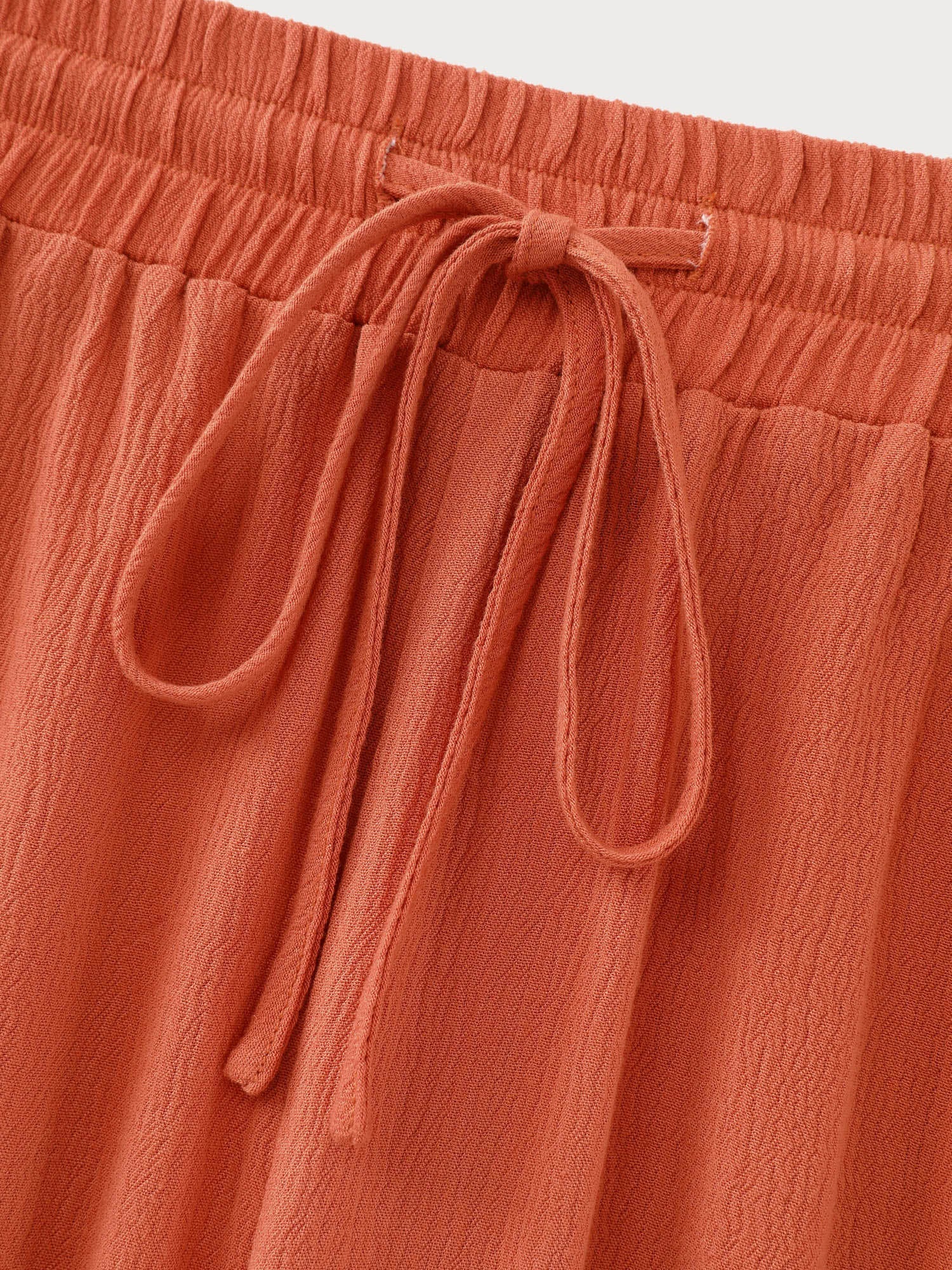 Drawstring Waist Breezy Straight-Leg Pants
