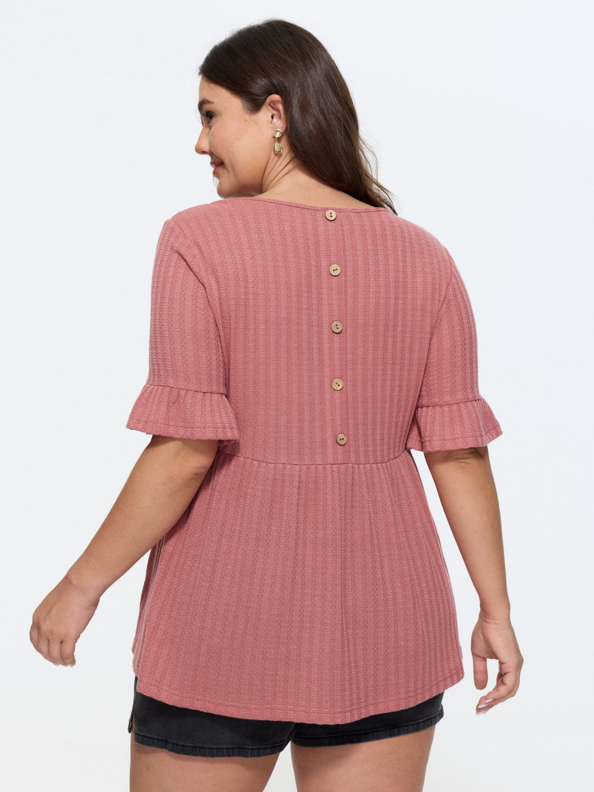 Stretchy Cut-Out Neckline Knit Top