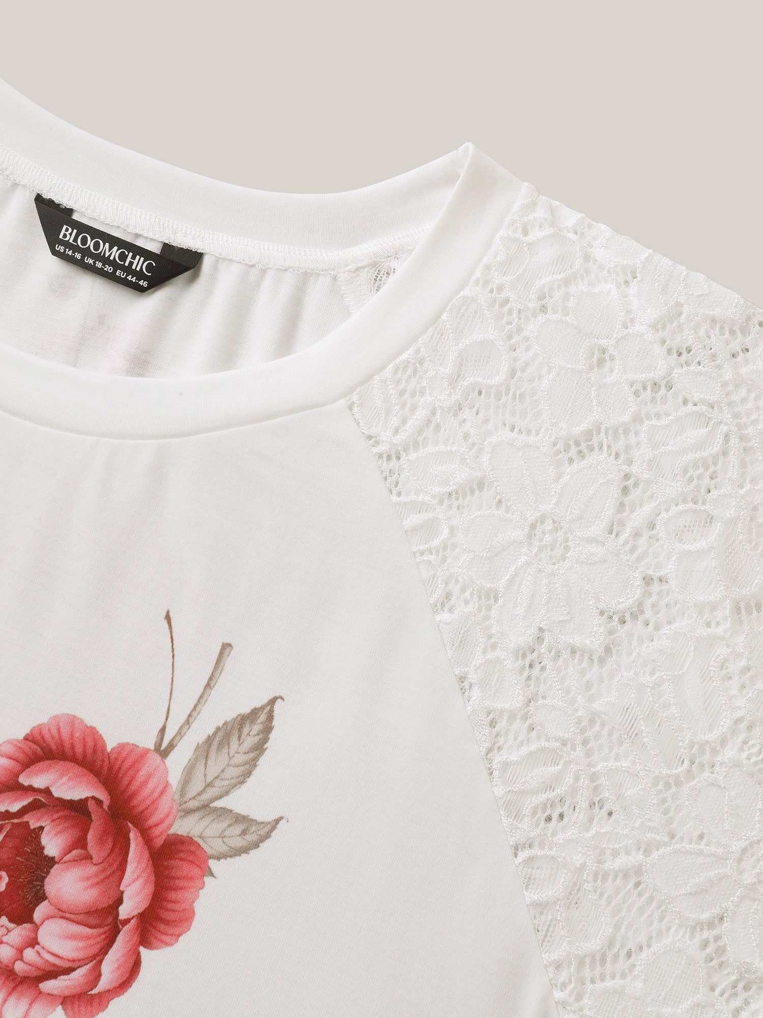 Lace Sleeve Layered Floral T-Shirt