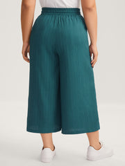 Textured Stretchy Waist Airy Pants