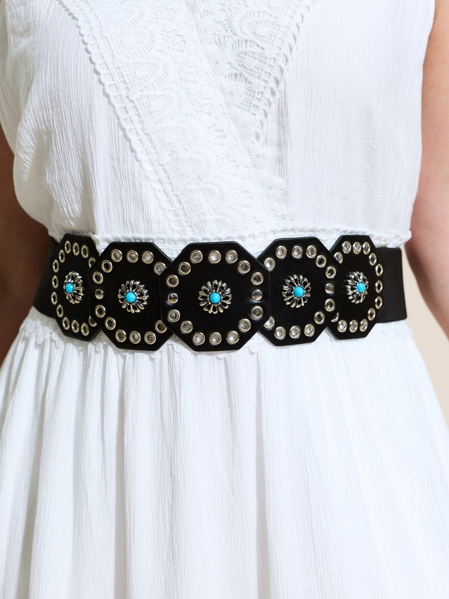 Boho Stretchy Concho Extended Link Belt