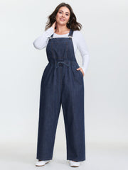 Drawstring Waist Adjustable Overall Jumpsuit