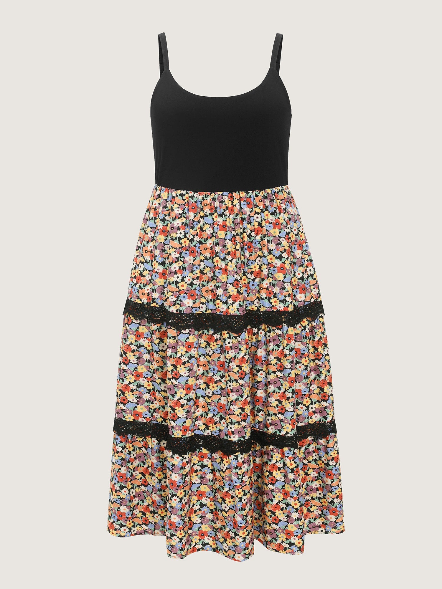 Floral Print Tiered Cami Maxi Dress