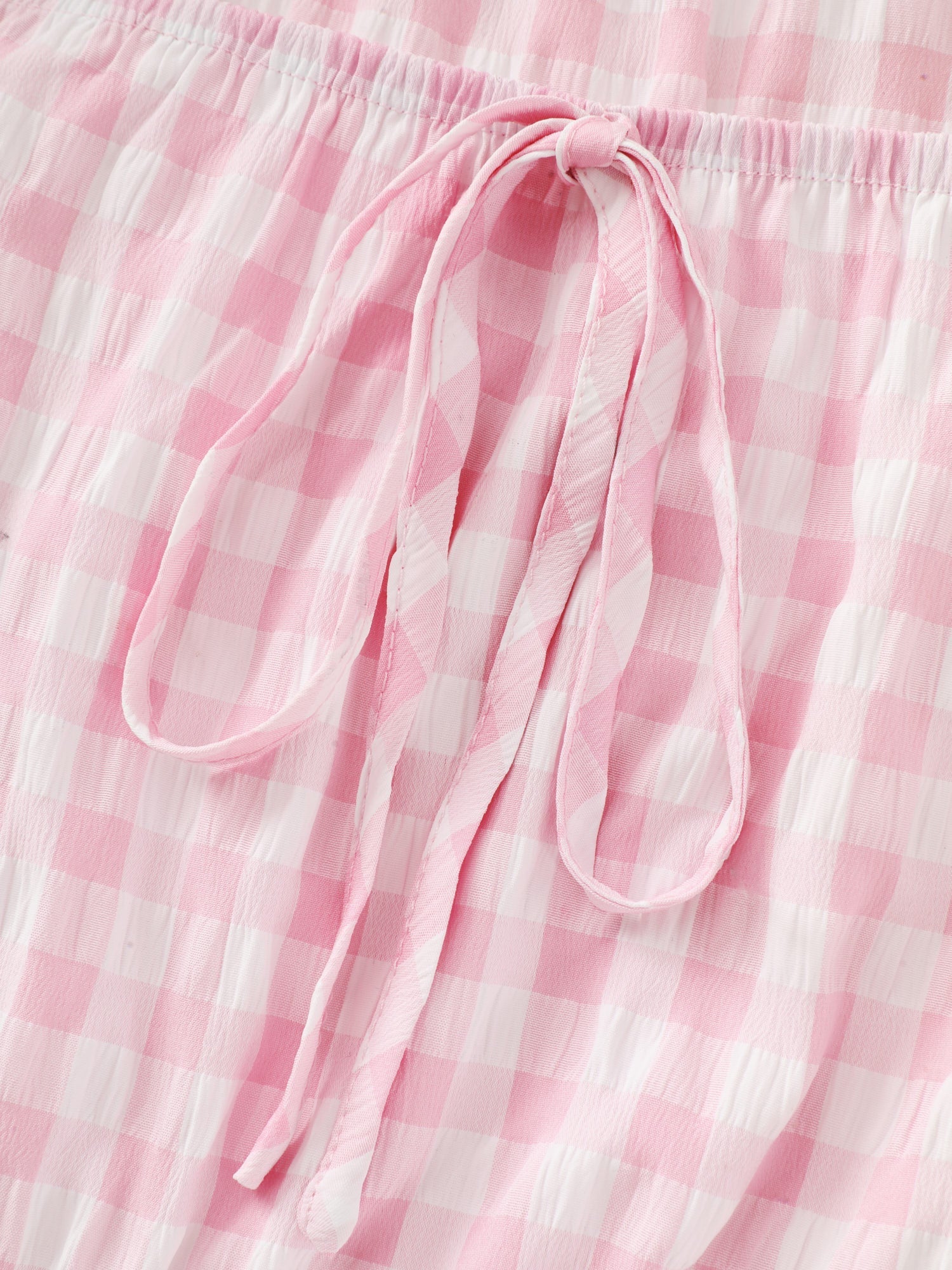 Gingham Print Fit And Flare Mini Dress