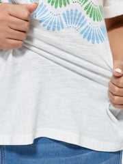 Cotton Stretchy Wavy Colorful Print T-Shirt