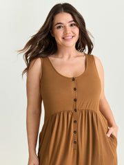 Supersoft Buttons Pleated Cuffed Hem Lounge Jumpsuit