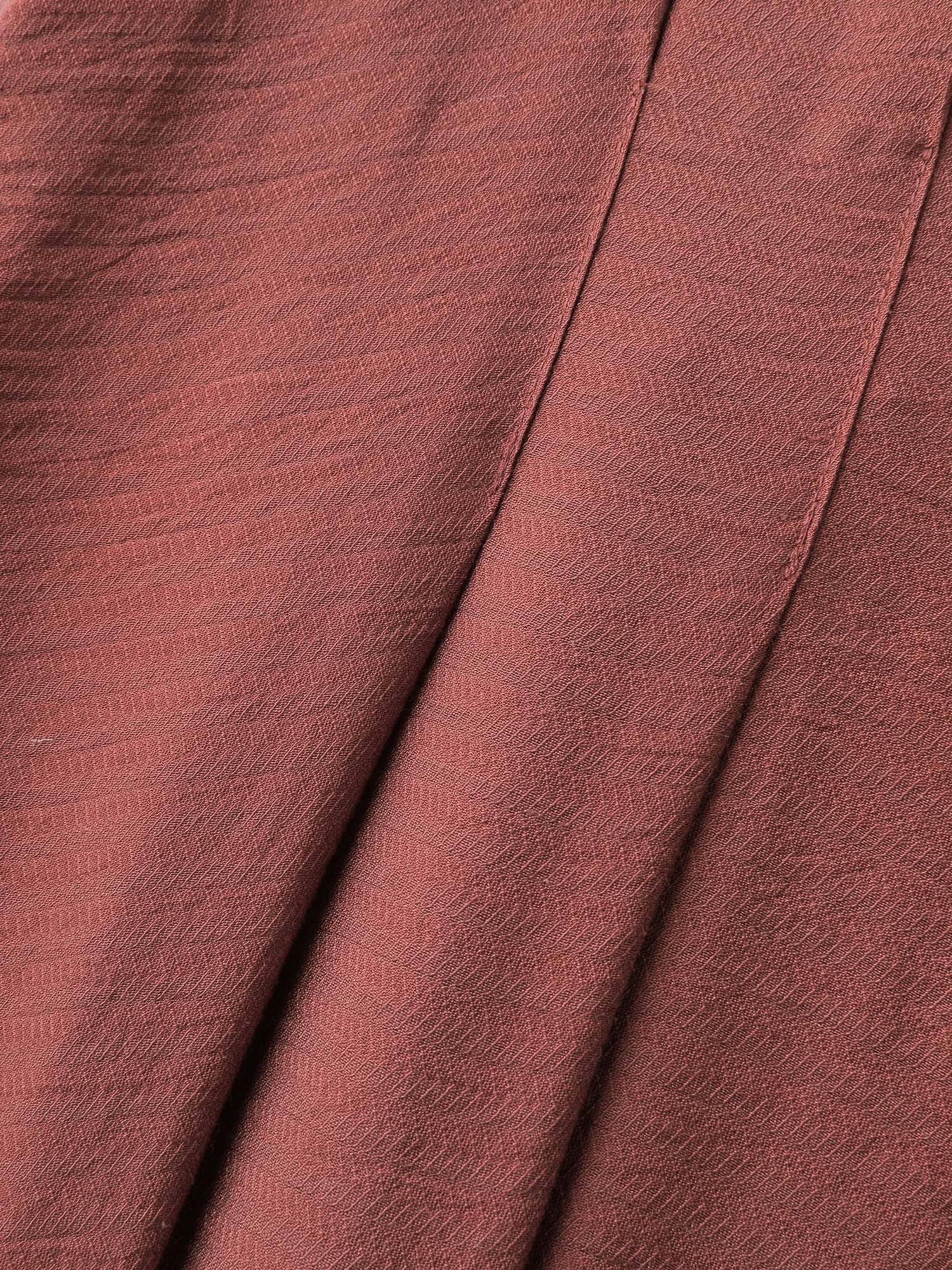Textured Shirred Cinched-Waist Maxi Dress