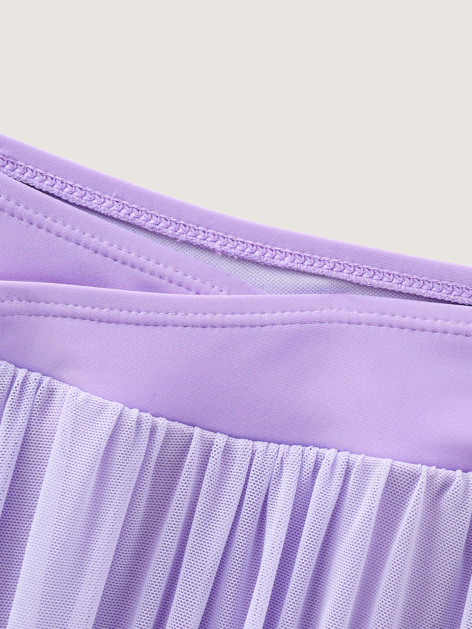 Sheer Mesh Overlap Waist Swim Skirt