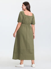 Pure Cotton Sweetheart Neckline Maxi Dress