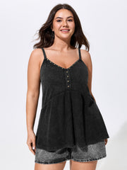 Cotton Washed Waffle Knit Tank Top
