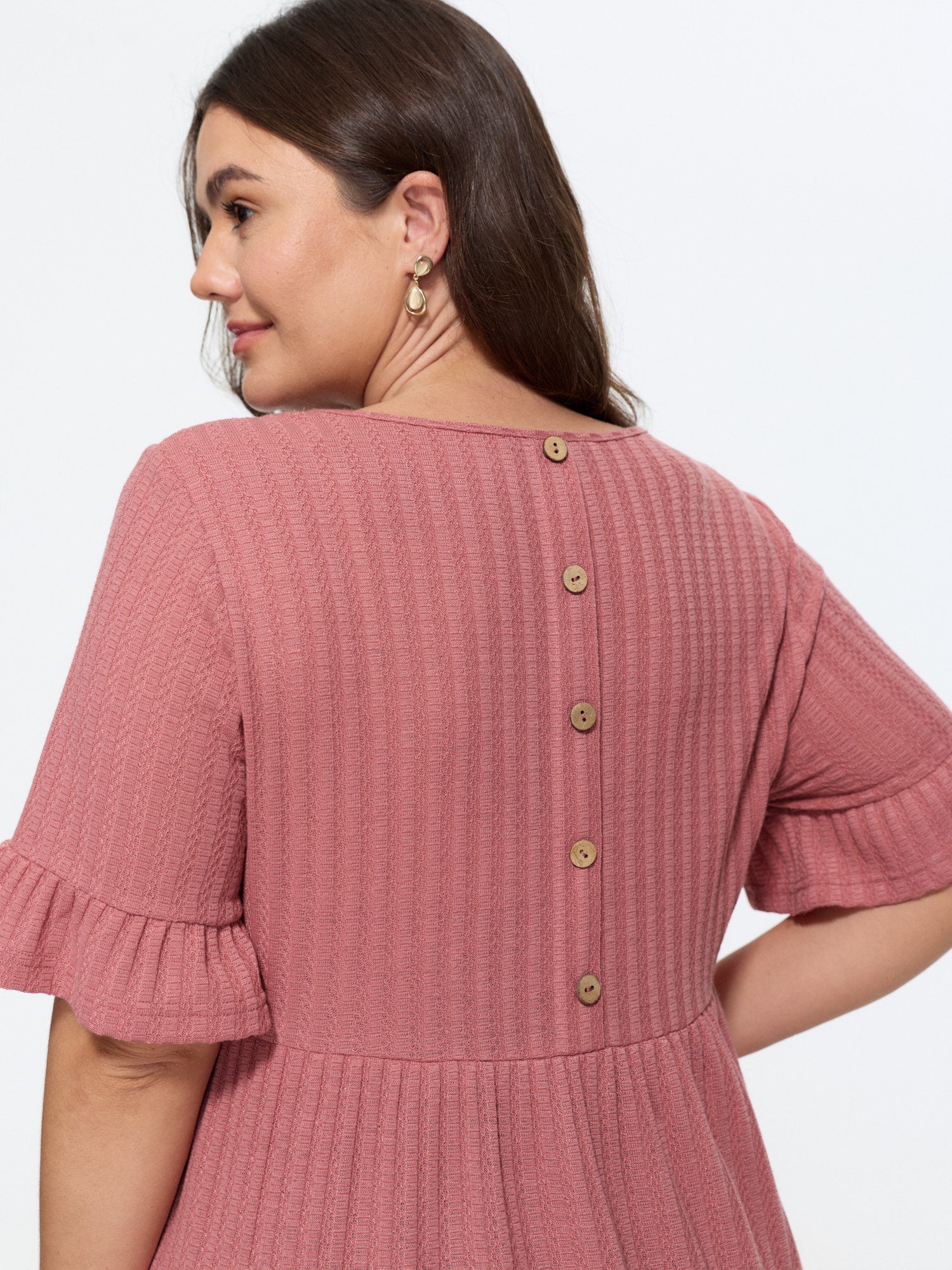 Stretchy Cut-Out Neckline Knit Top
