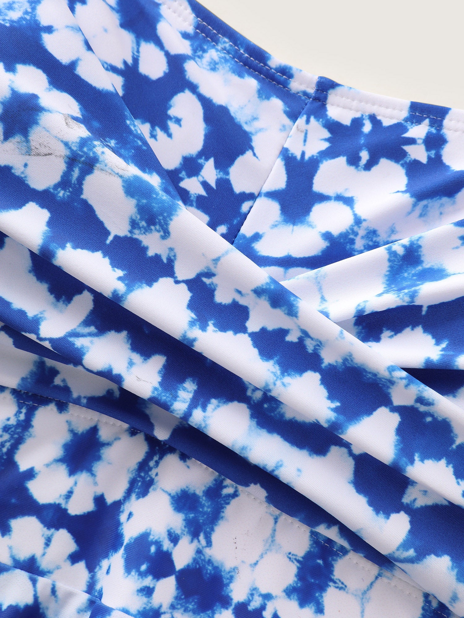 Tie-Dye Print Twist Front Swim Top