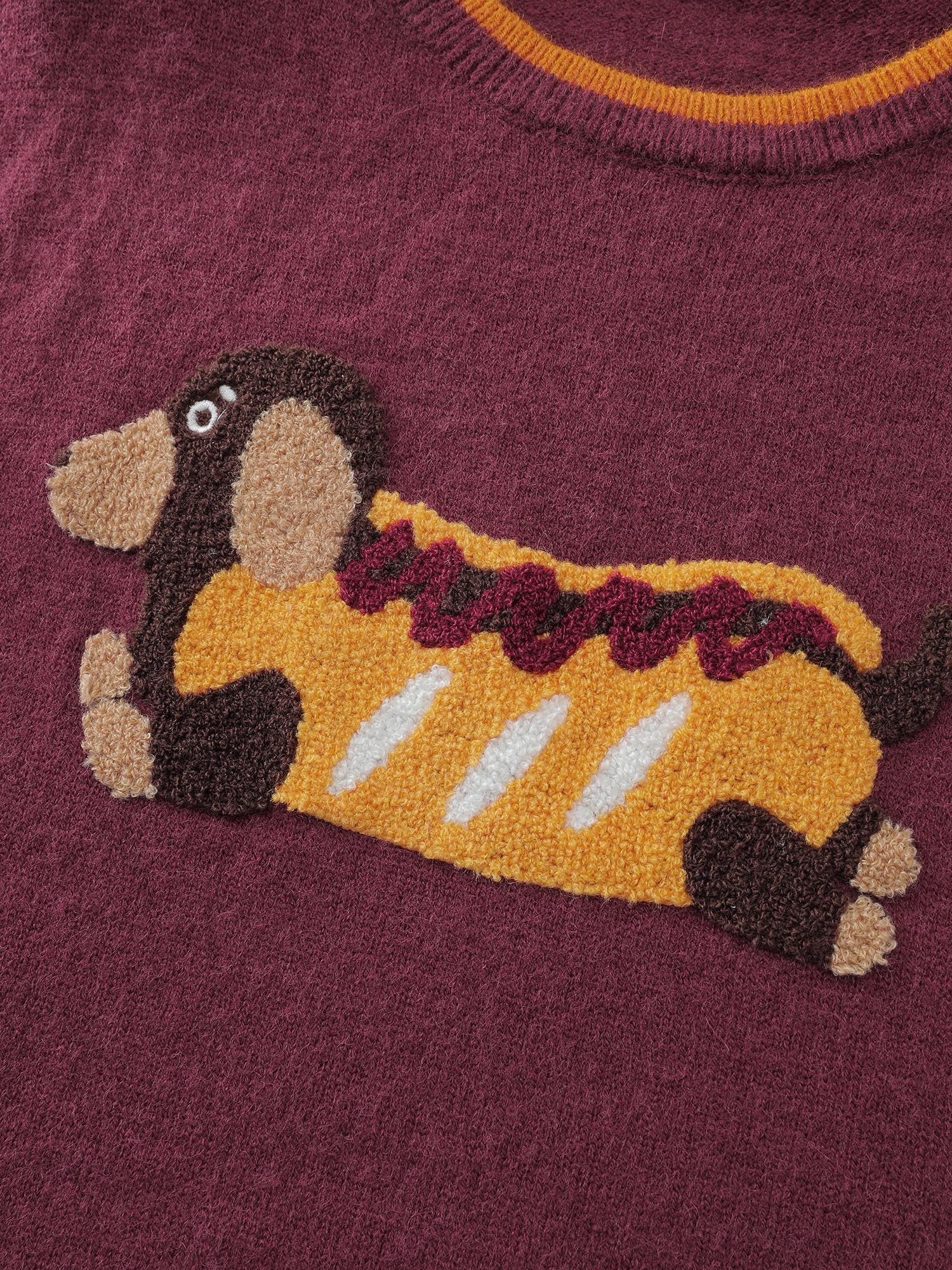 Supersoft Hotdog Embroidered Color Contrast Pullover