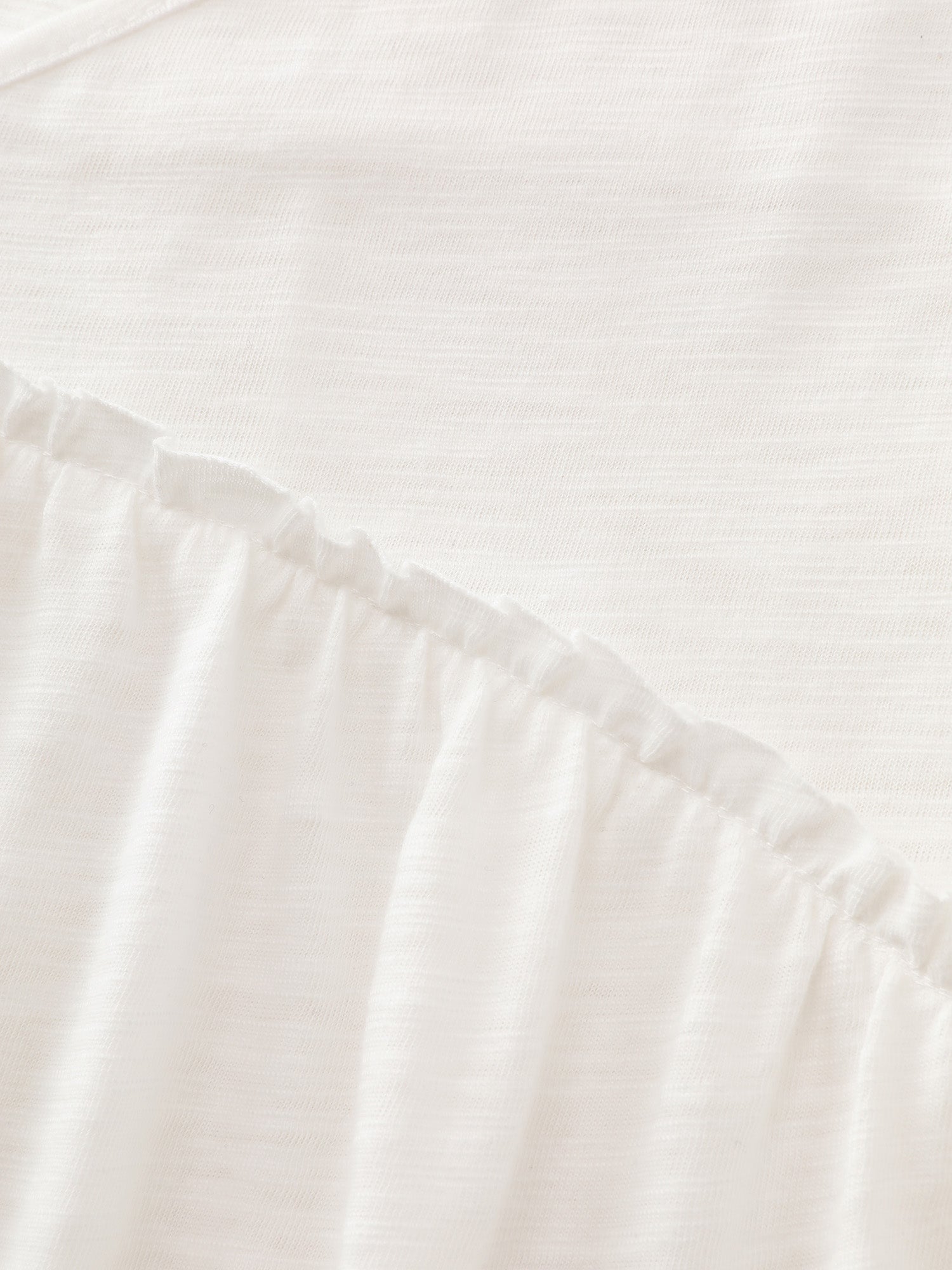 Plain Ruffled Sleeve Relaxed-Fit T-Shirt