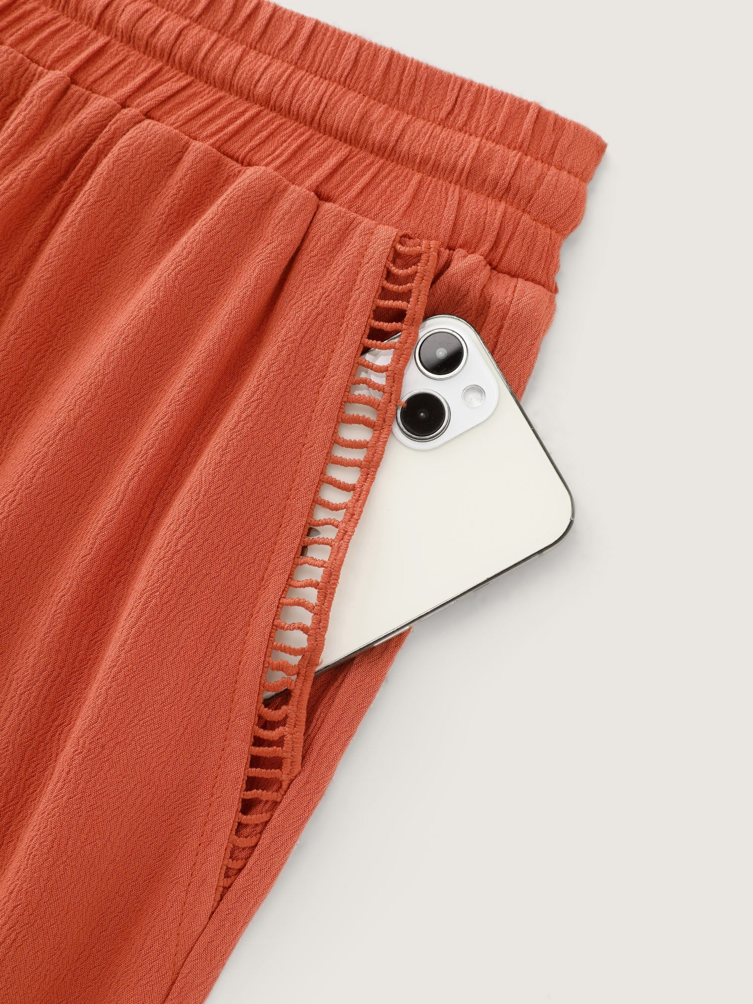 Drawstring Waist Breezy Straight-Leg Pants