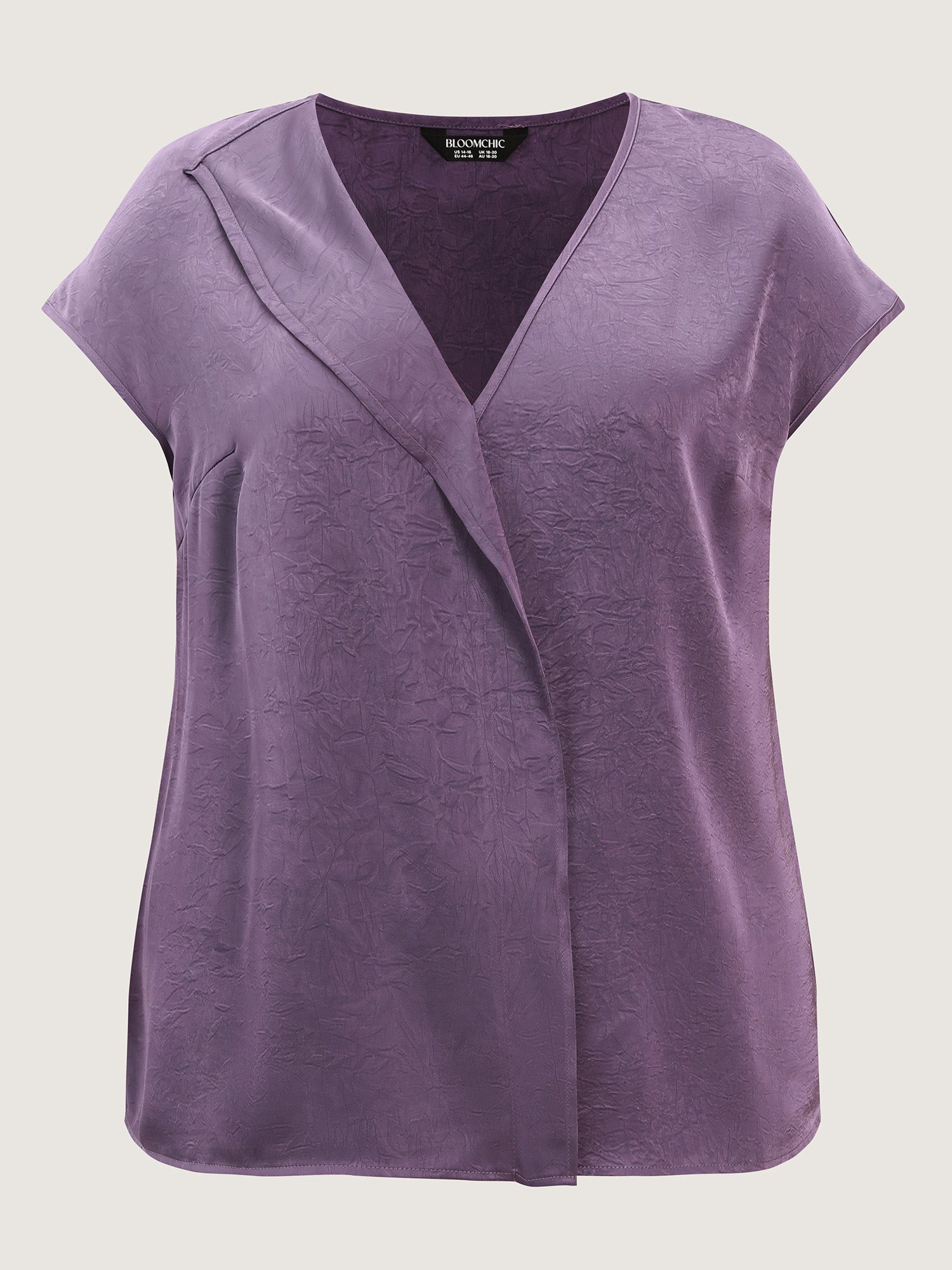 Plain Collar Neckline Flowy Blouse