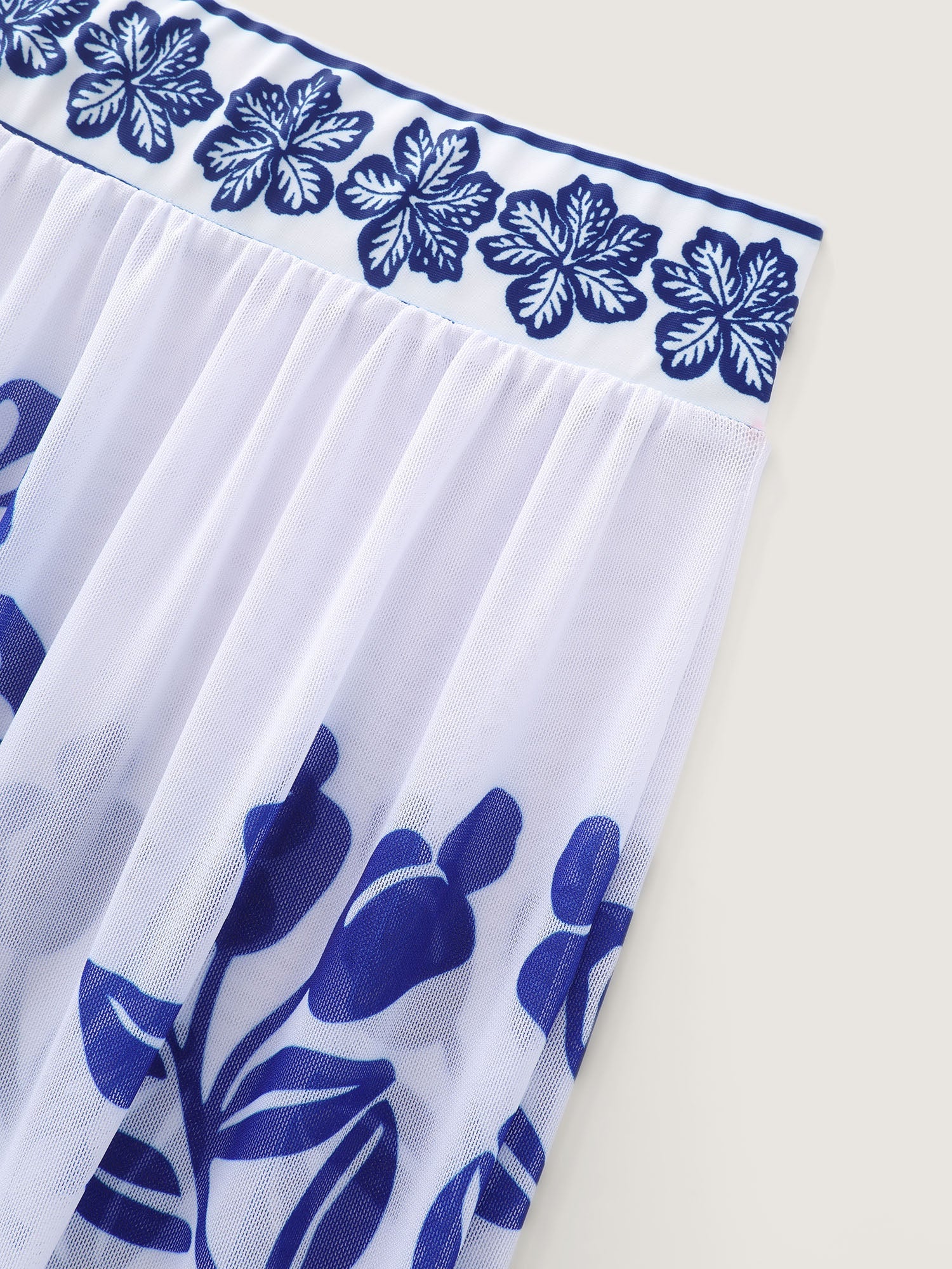 Sheer Pants Two-Piece Tropical Swim Bottoms