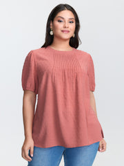 Textured Dots Pleated Blouse
