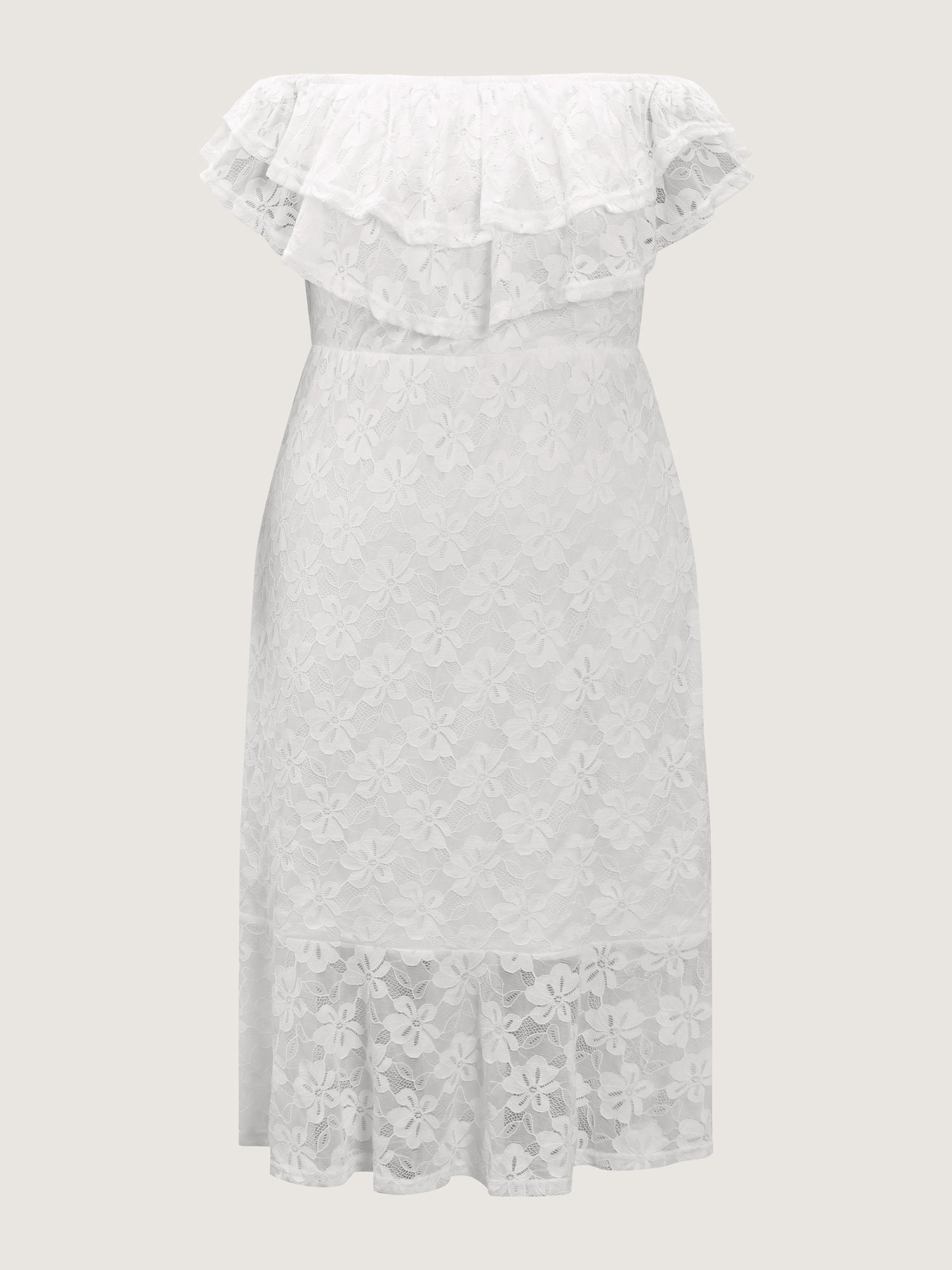 Off-Shoulder Layered Neckline Midi Dress