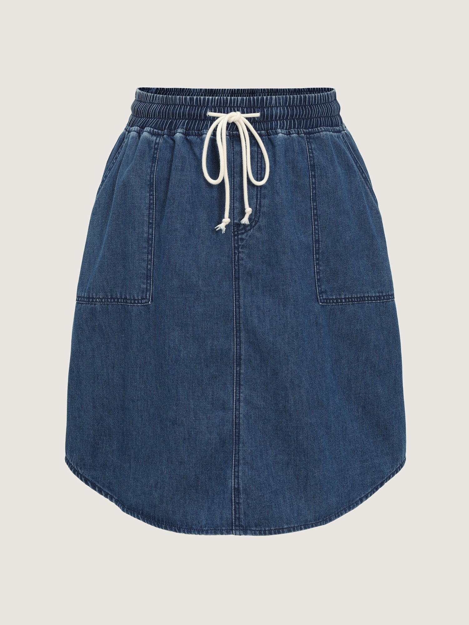 Stretchy Straight-Fit Denim Mini Skirt