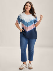 Tie-Dye Print Round Neck T-Shirt