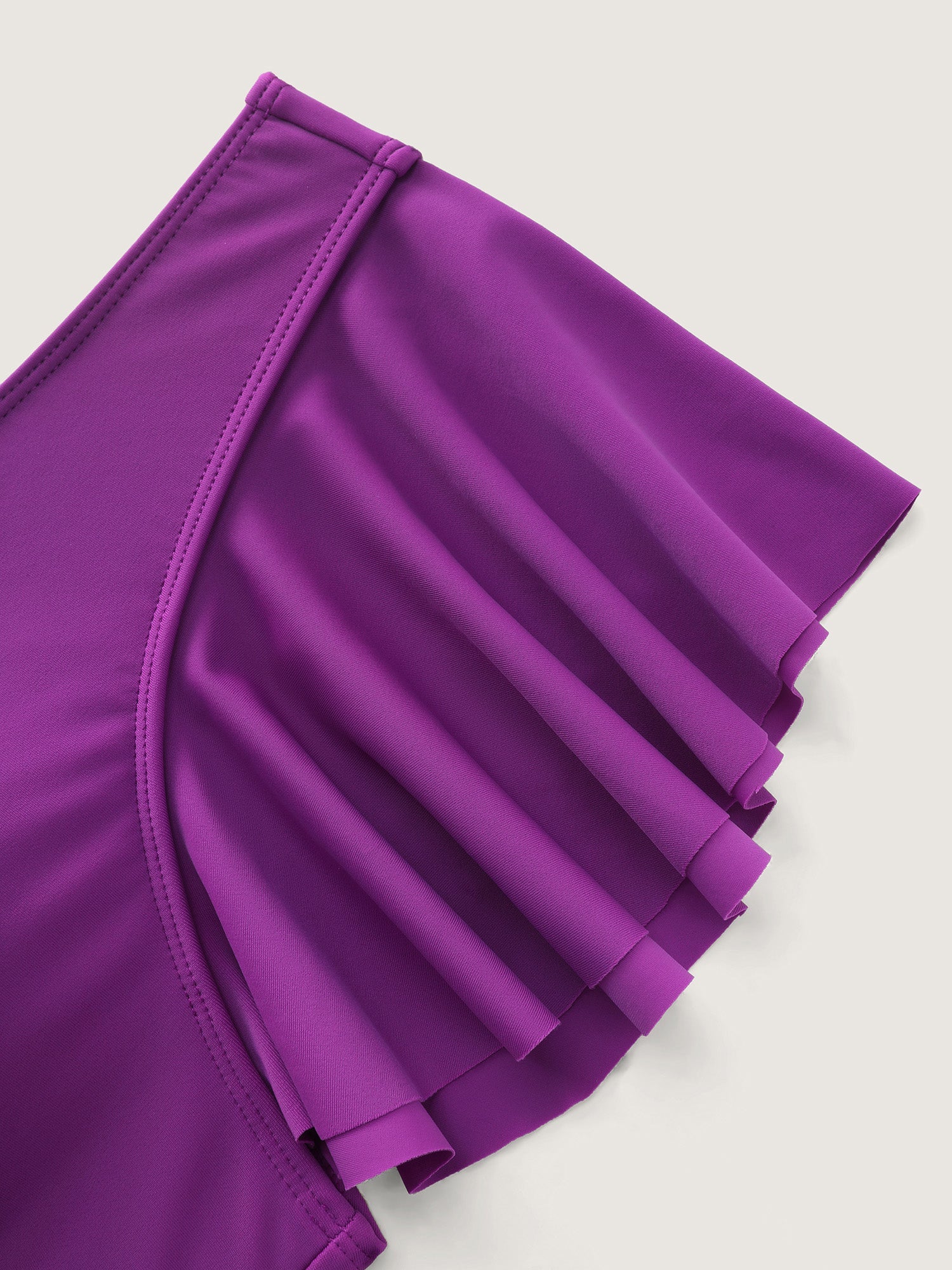 Ruffled Sleeve Tummy-Friendly Swim Top