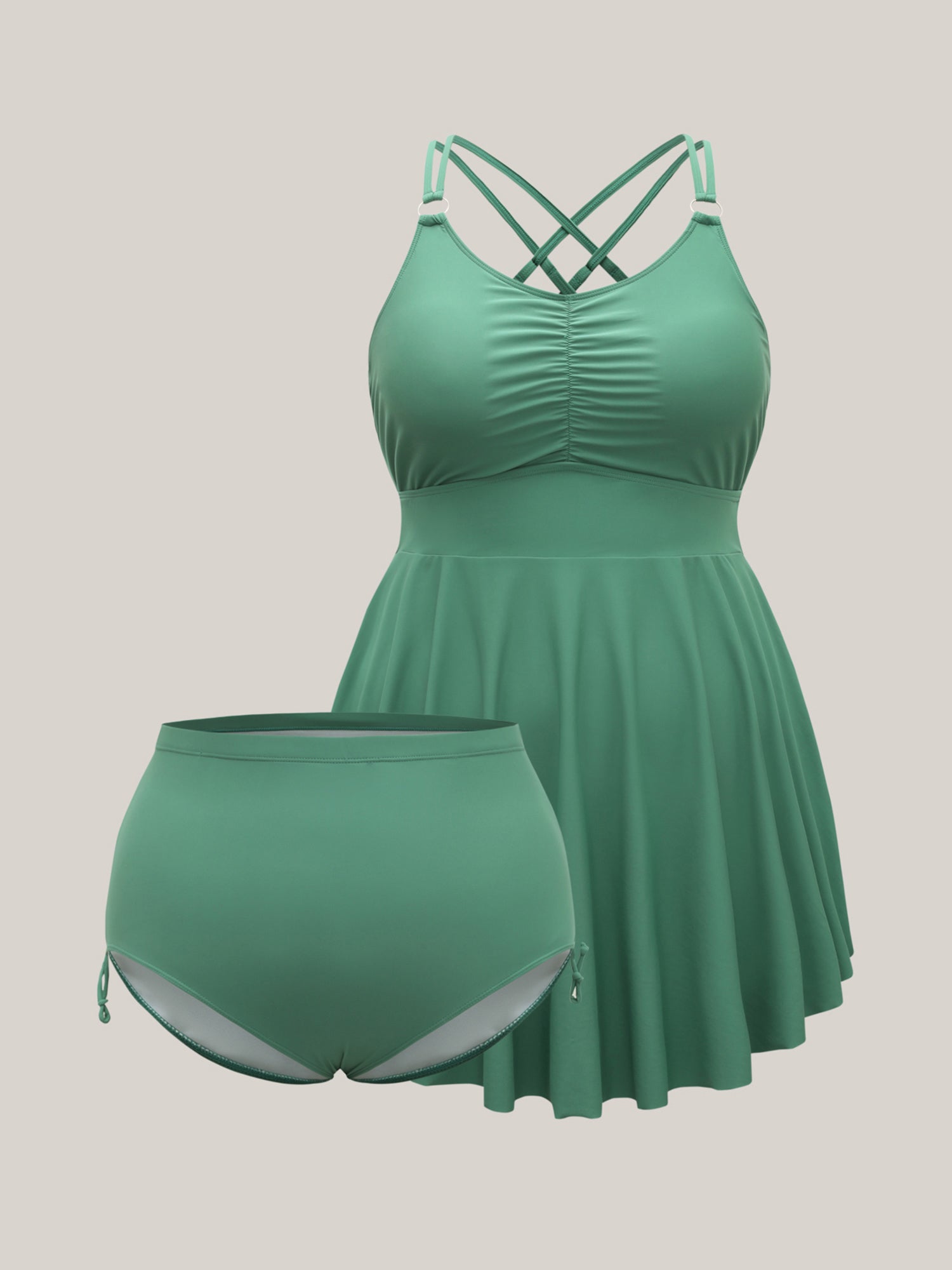 Anti Float Tie Metal Detail Swim Dress