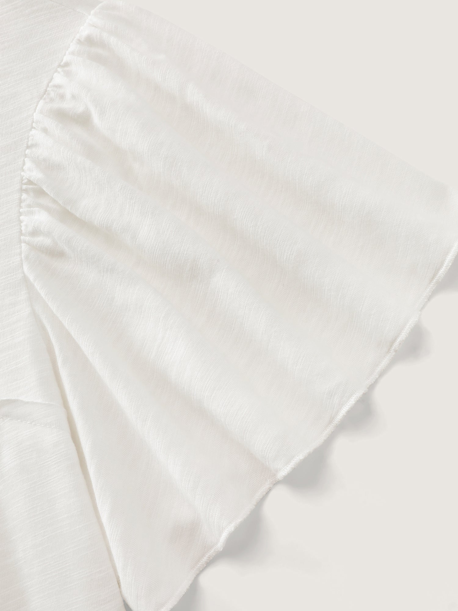 Plain Ruffled Sleeve Relaxed-Fit T-Shirt
