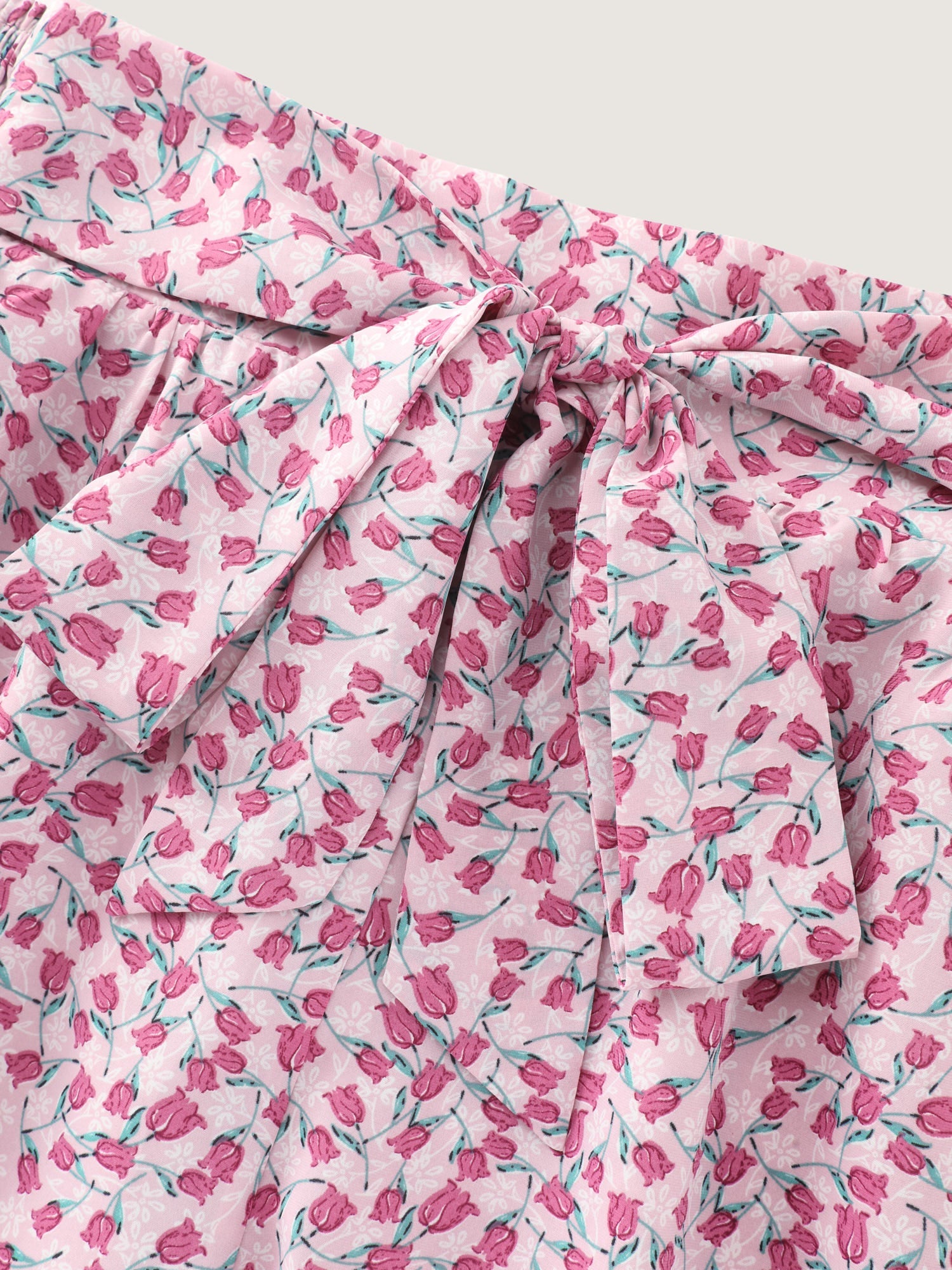 Everyday Floral Print Waist-Tie Wide-Leg Pants