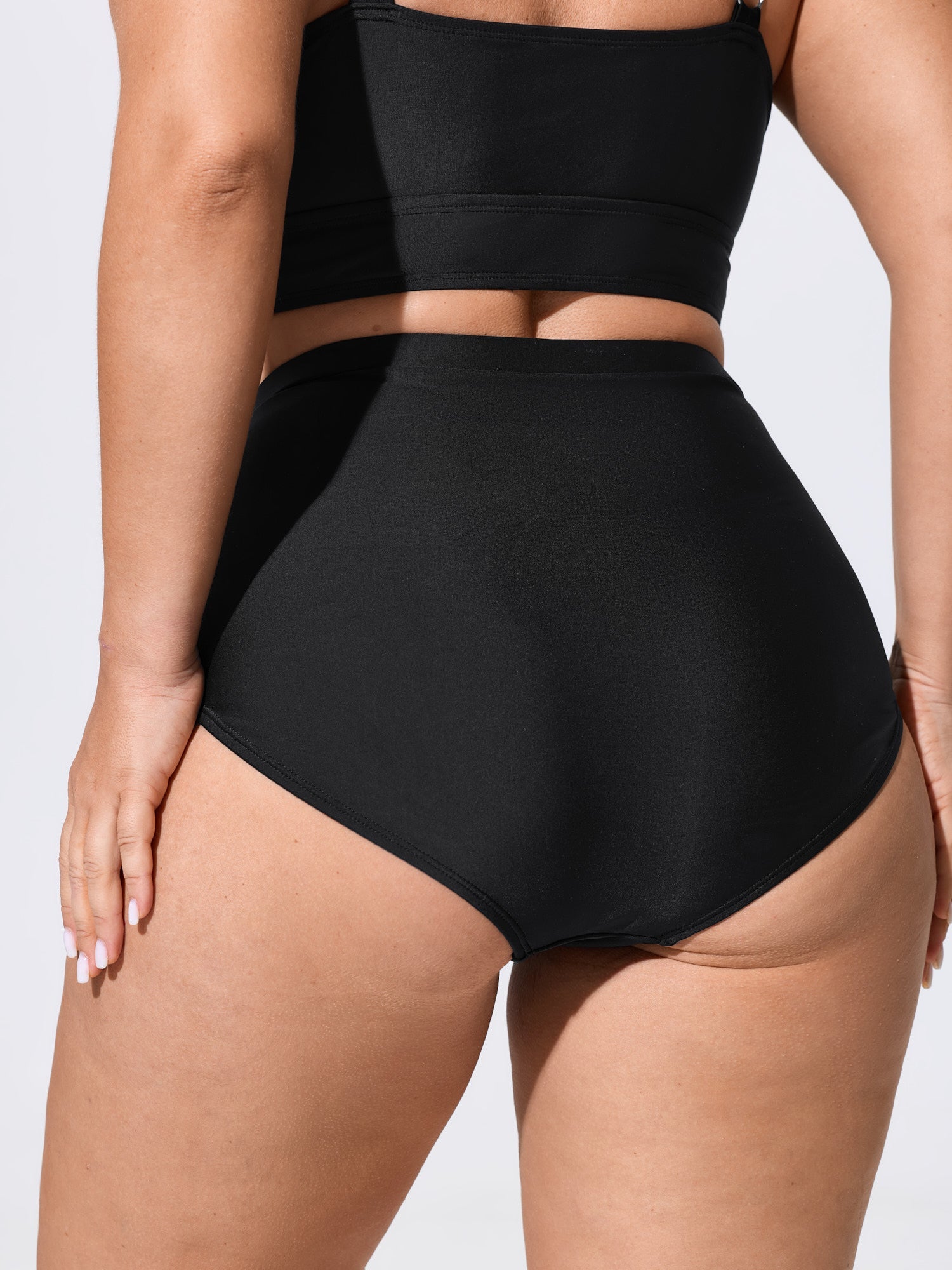 2 Piece Detachable Skirted Asymmetrical Hem Flowy Swim Bottoms