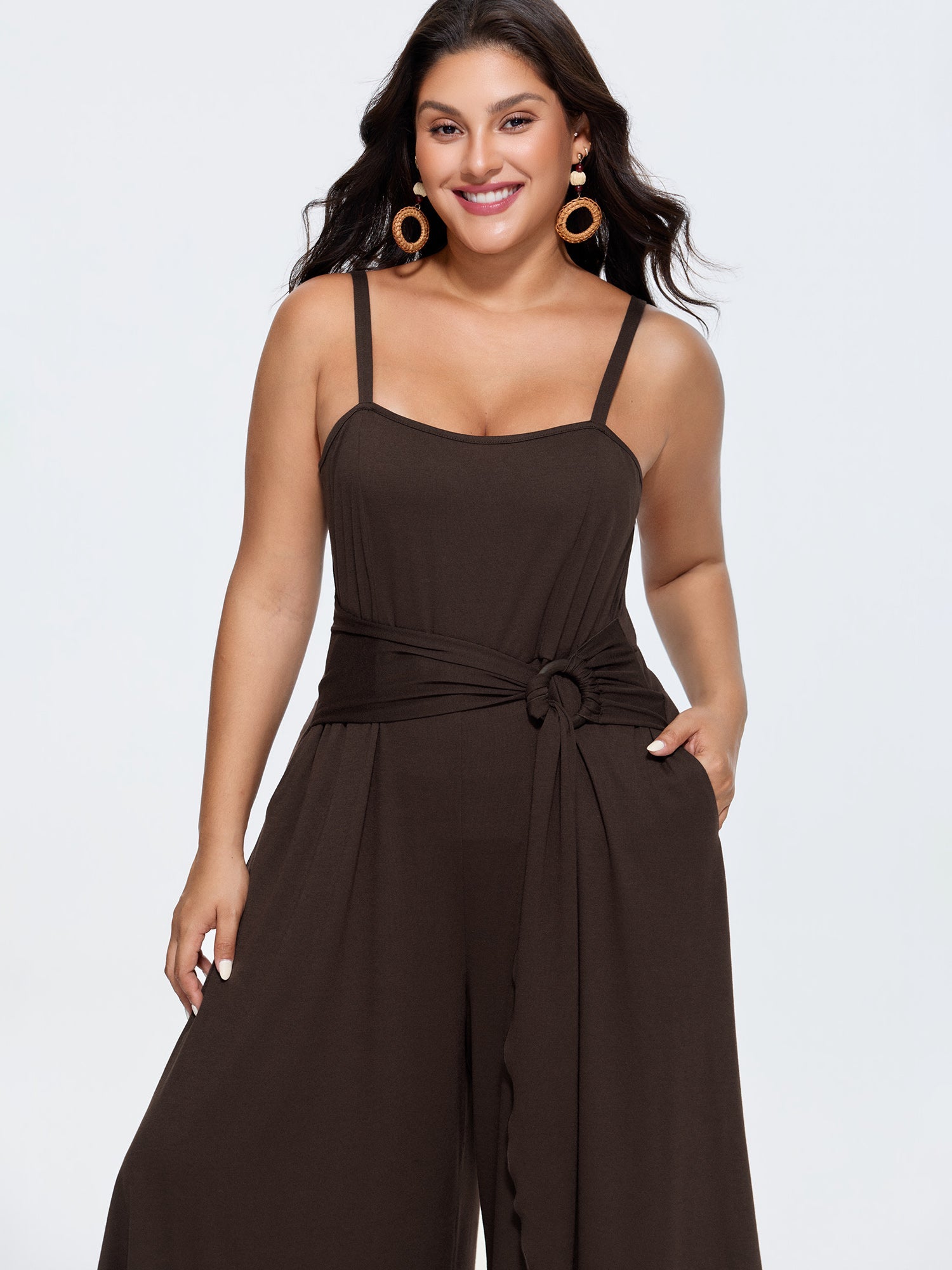 Supersoft Waist-Tie Draped Jumpsuit