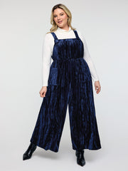 Velvety Texture Adjustable Pockets Overall Jumpsuit