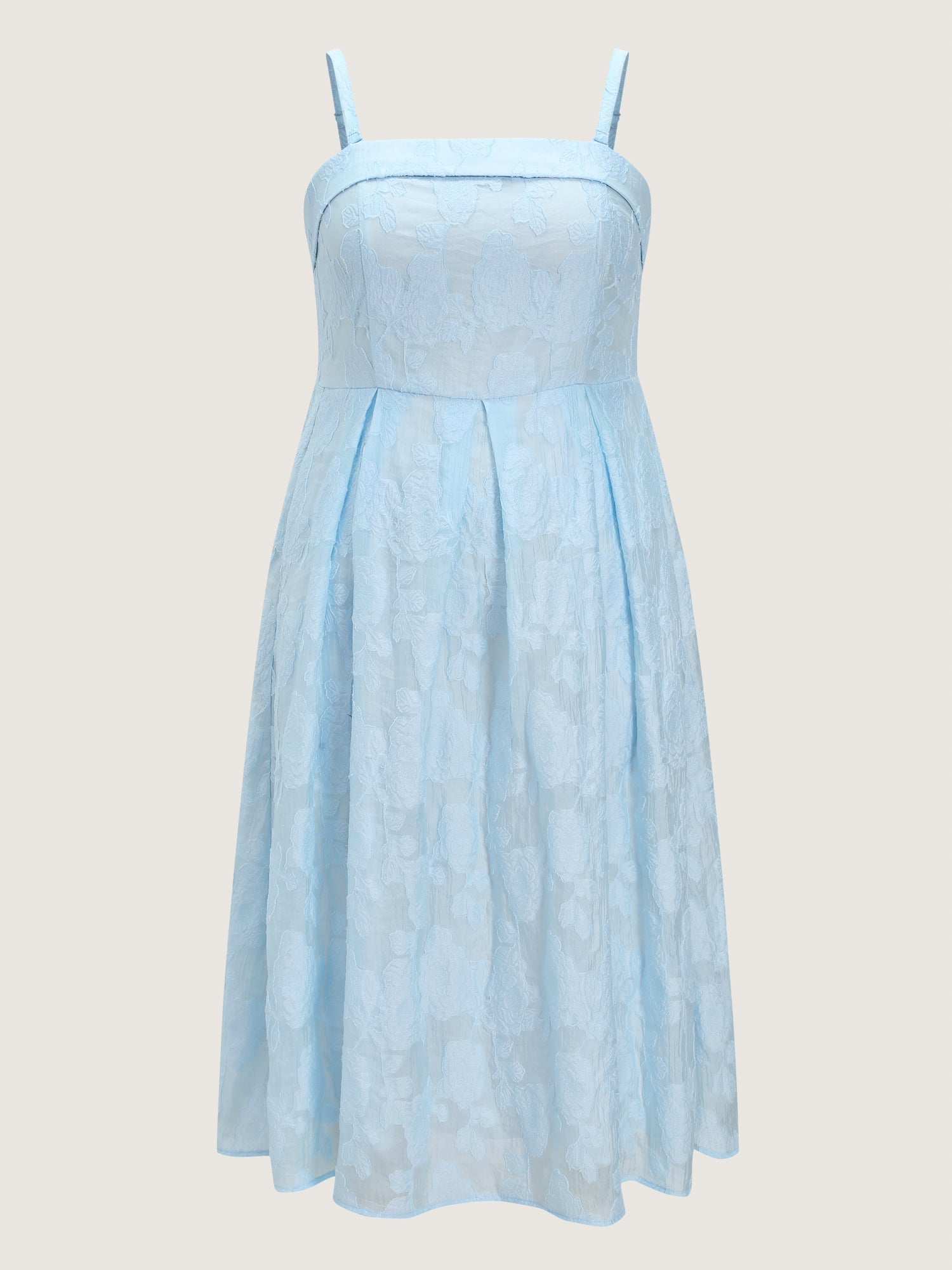 Textured Jacquard Detachable Strap Midi Dress
