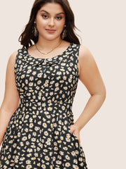 Collared Daisy Midi Dress