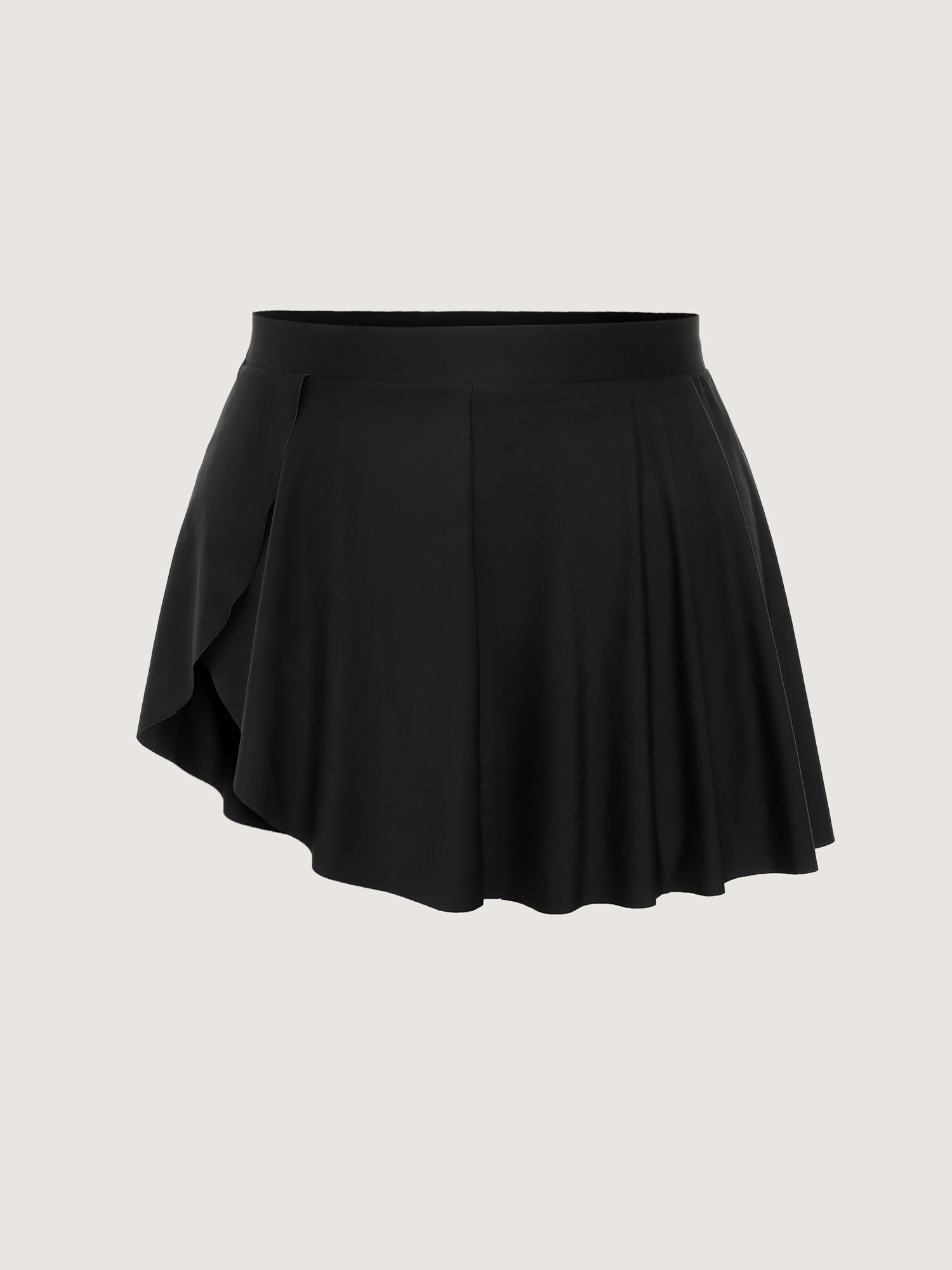 2 Piece Detachable Skirted Asymmetrical Hem Flowy Swim Bottoms