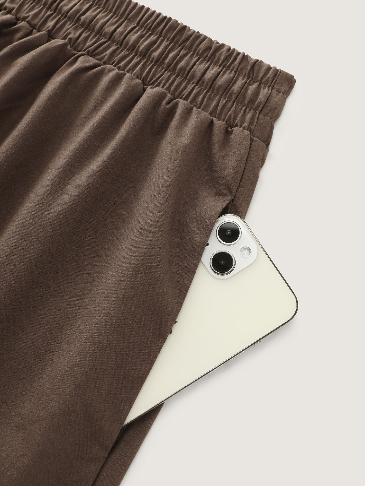 Cotton Drawstring Waist Capri Pants