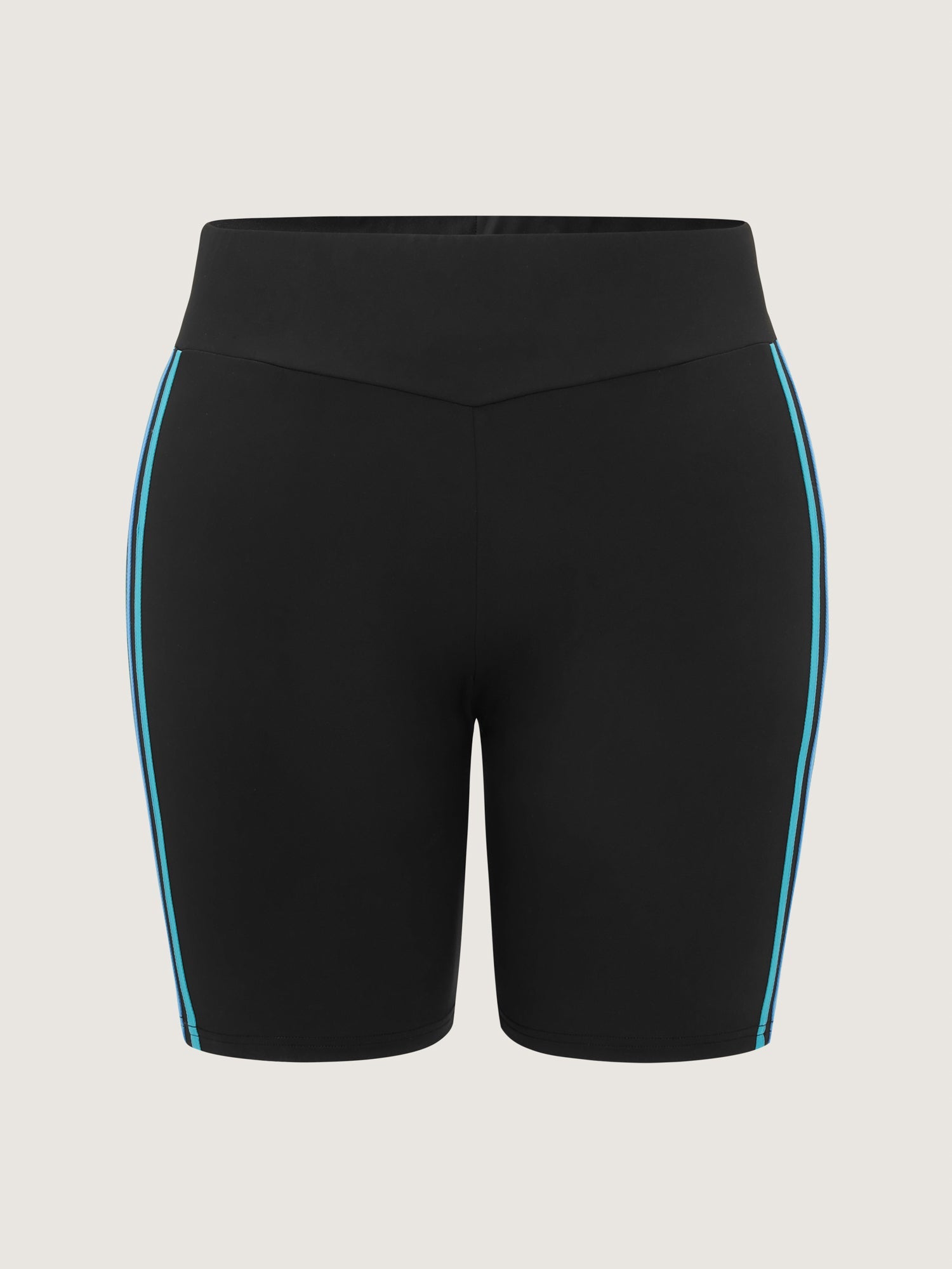 Stretchy Color Contrast Cropped Leggings