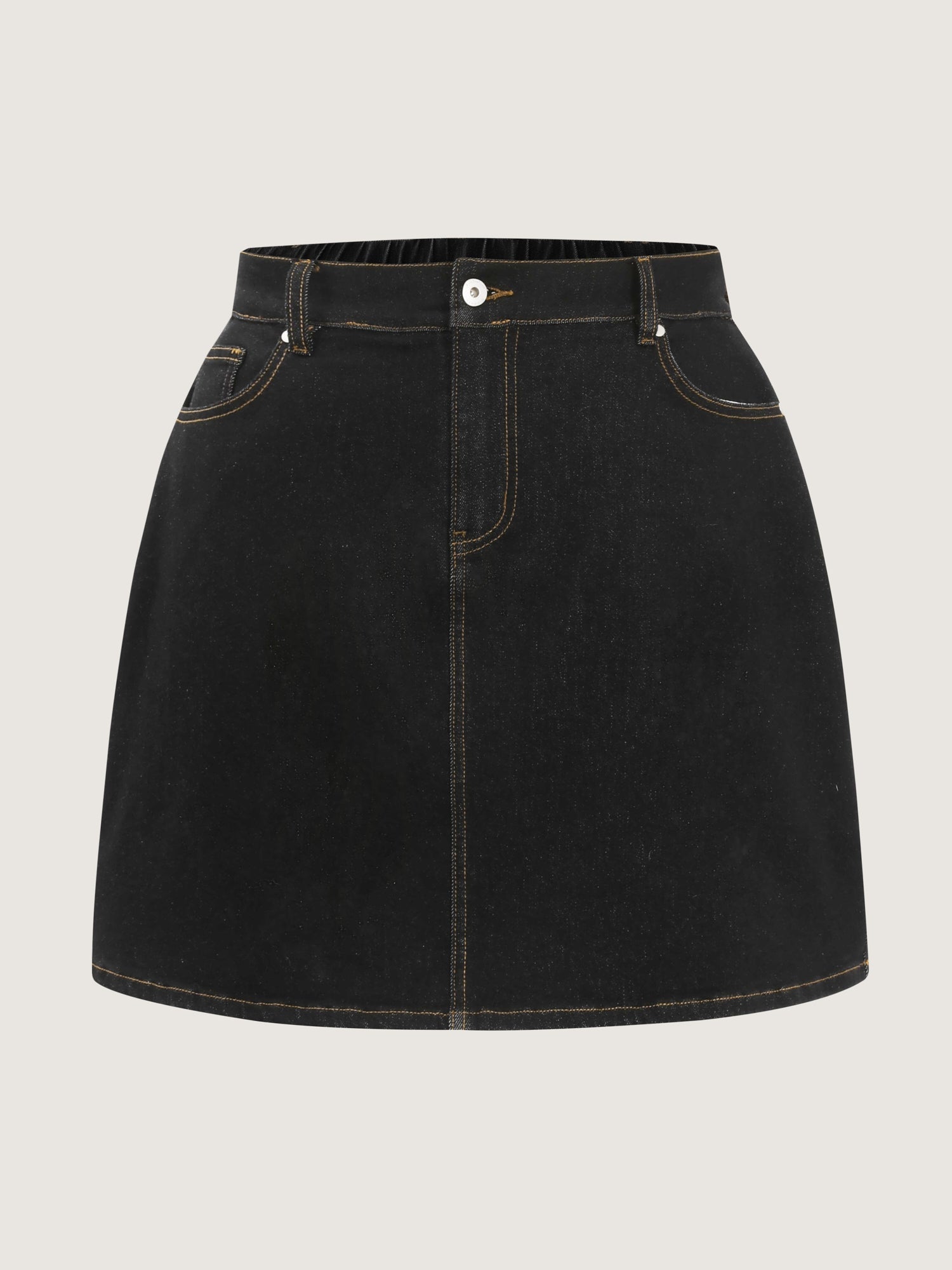 Built-In-Shorts Stretchy Denim Skort