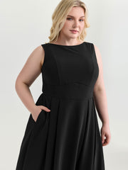 Sensational Open Back Cinched-Waist Midi Dress