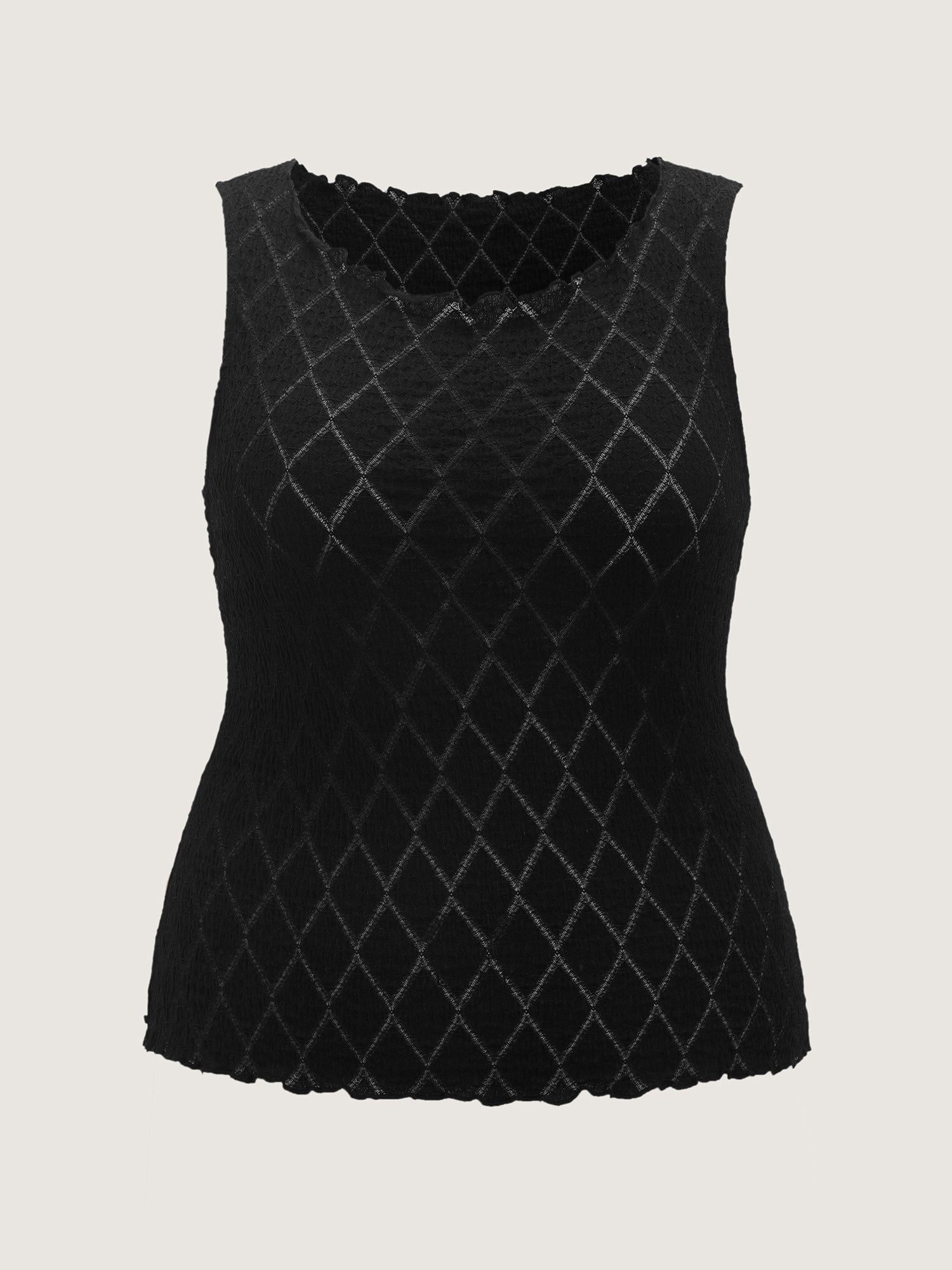 Textured Hollowed-Out Tank Top