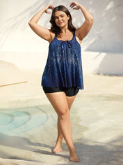 Ombre Gradient Neck Tie Swim Top