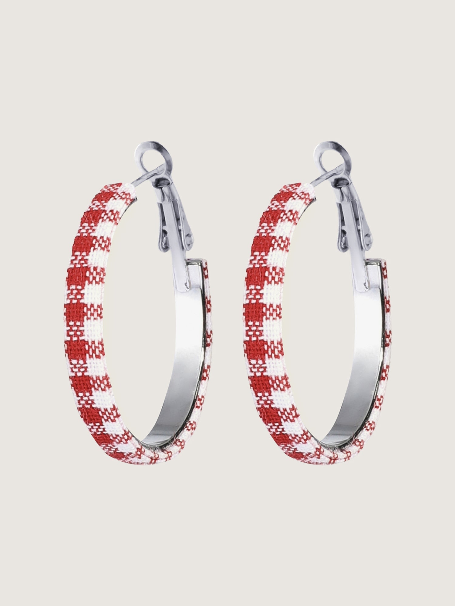 Plaid Print Elegant Hoop Earrings